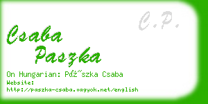 csaba paszka business card